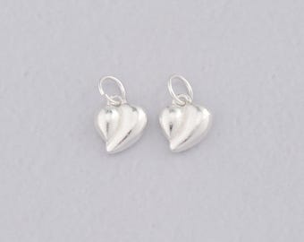 Silver Heart Pendant,Heart Charm Bracelet Necklace for DIY Jewelry Making Supply