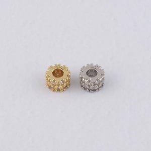 18K Gold Filled Round Spacer Beads,Dainty Beads Charm Bracelet Necklace for DIY Jewelry Making Supply