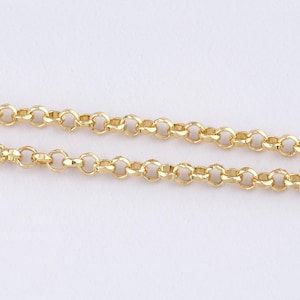 3.28Feet 18K Gold Filled Rolo Chain,Link Chain Necklace,Gold Rolo Chain for DIY Jewelry Making Supply