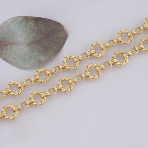 3.28Feet 18K Gold Filled runde Kette, Gliederketten-Halskette, Twist-runde Kette für die DIY-Schmuckherstellung