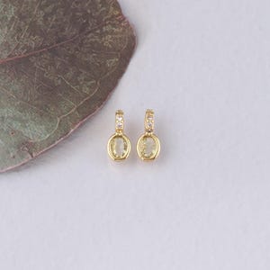 18K Gold Filled Oval Pendant,Crystal Oval Charm Bracelet Necklace for DIY Jewelry Making Supply