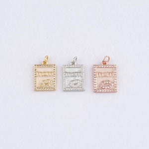 Ciondolo mamma riempito in oro 18 carati, ciondolo mamma con micro pavé di zirconi cubici, collana, bracciale per la creazione di gioielli fai da te.