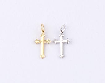 Pendentif croix en or 18 carats, collier de bracelet à breloques religieux pour la fabrication de bijoux à bricoler soi-même