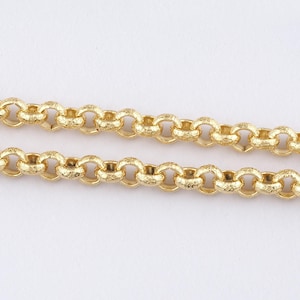 3.28Feet 18K Gold Filled Rolo Chain,Link Chain Necklace,Gold Texture Chain for DIY Jewelry Making Supply