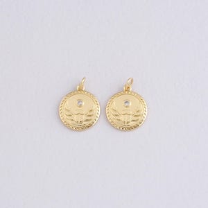 18K Gold Filled Beetle Pendant,Insect Charm Bracelet Necklace for DIY Jewelry Making Supply