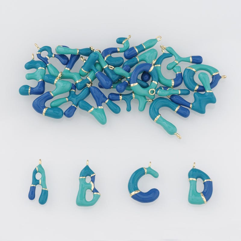 Enamel Letter Charms - Etsy