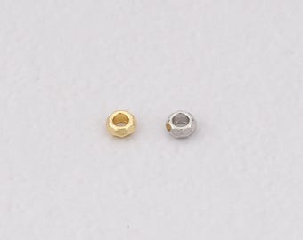 50Pcs 18K Gold Filled Geometric Spacer Beads,Dainty Irregular Beads Charm Bracelet Necklace for DIY Jewelry Making Supply