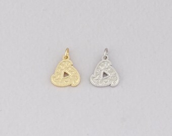 18K Gold Filled Triangle Pendant,Triangle Charm Bracelet Necklace for DIY Jewelry Making Supply