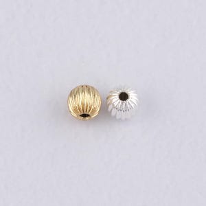 50PCS 18K Gold Filled Ball Spacer Beads,Round Ball Beads Charm Bracelet Necklace for DIY Jewelry Making Supply