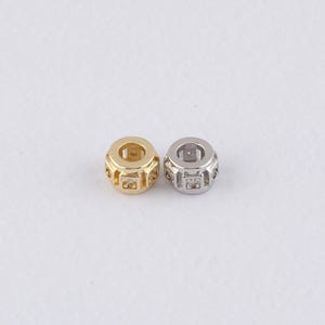 18K Gold Filled Round Spacer Beads,Dainty Beads Charm Bracelet Necklace for DIY Jewelry Making Supply