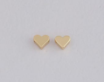 18K Gold Filled Heart Spacer Beads,Heart Beads Charm Bracelet Necklace for DIY Jewelry Making Supply