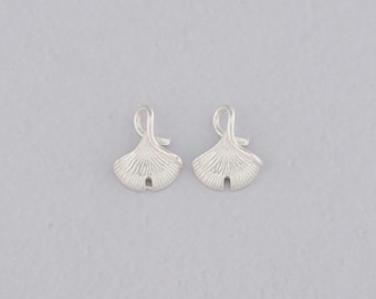 Silver Ginkgo Leaf Pendant,Leaf Charm Bracelet Necklace for DIY Jewelry Making Supply