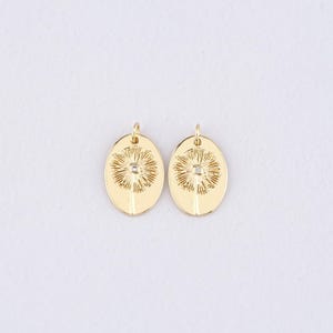 18K Gold Filled Löwenzahn Anhänger, Gold Löwenzahn Charme Armband Halskette für DIY Schmuckherstellung machen Versorgung