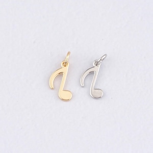 18K Gold Filled Musical Note Pendant,Enamel Musical Note Charm Bracelet Necklace for DIY Jewelry Making Supply