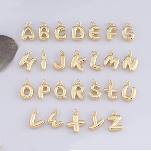 Colgante de letra bañado en oro de 18 quilates, collar de pulsera con dije inicial personalizado para fabricación de joyas DIY