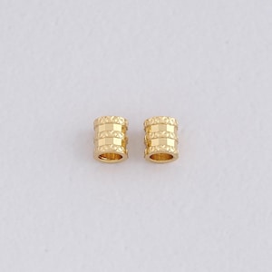 18K Gold Filled Cylinder Spacer Beads,Barrel Beads Charm Bracelet Necklace for DIY Jewelry Making Supply