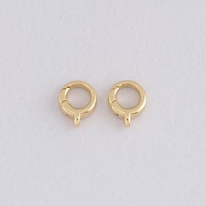 18K Gold Filled Round Carabiner Clips,Dainty Round Spring Push Gate Clasp Lock for DIY Jewelry Necklace Bracelet