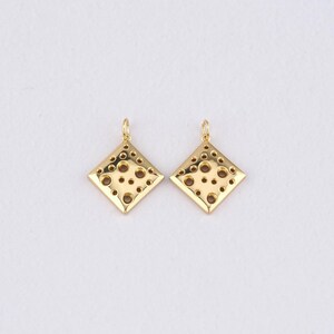 18K Gold Filled Rhombus Pendant,Gold Rhombus Charm Bracelet Necklace for DIY Jewelry Making Supply