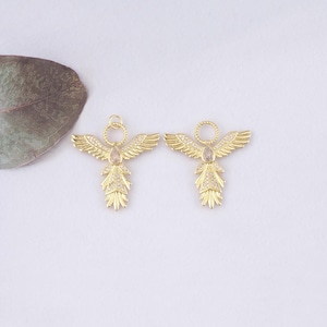 18 kt gold filled fenikshanger, CZ micro effenen feniks bedelarmband ketting voor het maken van sieraden:
