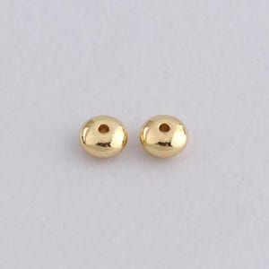 10PCS 18K Gold Filled Round Spacer Beads,Dainty Beads Charm Bracelet Necklace for DIY Jewelry Making Supply