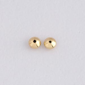 18K Gold Filled Round Flat Spacer Beads,Round Beads Charm Bracelet Necklace for DIY Jewelry Making Supply