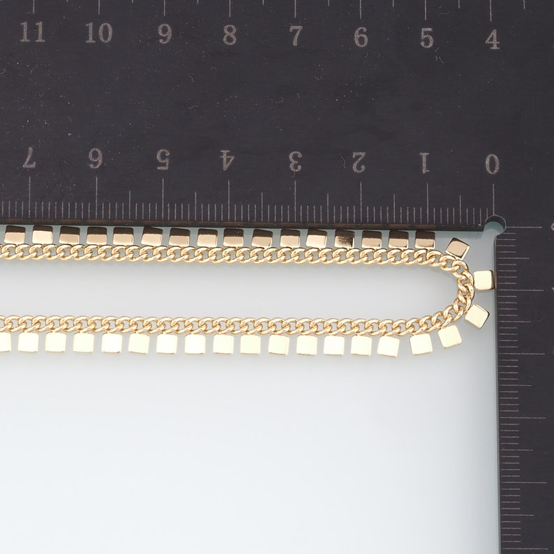 18K Gold Filled Square Chain Necklace,gold Link Chain,square Link