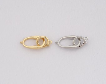 18K Gold Filled End Clasp,Hook Clasps,Connector End Cap Clasp for DIY Jewelry Necklace Bracelet