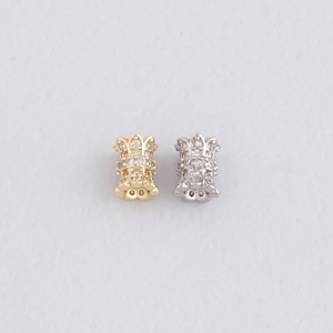 18K Gold Filled Bucket Spacer Beads,Dainty Tube Spacer Beads,DIY Jewelry Making Supply