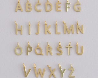 18K Gold Filled letter Pendant,Personalise initial Charm Bracelet Necklace for DIY Jewelry Making Supply