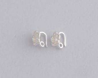 10PCS Silver Flower Clasp,Dainty Snap Clasp Lock for DIY Jewelry Necklace Bracelet