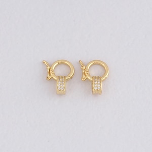 18K Gold Filled Round Snap Clasp,Dainty Push Gate Clasp Lock for DIY Jewelry Necklace Bracelet