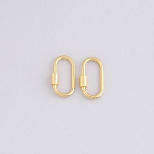 18 kt gold filled ovale karabijnhaakclips, sierlijke ovale schroefsluiting voor doe-het-zelf sieraden ketting armband