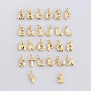 18K Gold Filled letter Pendant,Personalise initial Charm Bracelet Necklace for DIY Jewelry Making Supply
