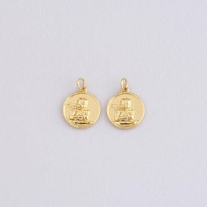 18K Gold Filled Angel Pendant,Gold Angel Charm Bracelet Necklace for DIY Jewelry Making Supply
