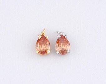 18K Gold Filled Teardrop-hanger, Crystal Teardrop-bedelarmband ketting voor het maken van doe-het-zelf sieraden