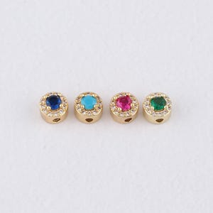 18K Gold Filled Round Spacer Beads,Dainty Beads Charm Bracelet Necklace for DIY Jewelry Making Supply