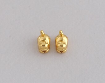 Cuentas espaciadoras de gato rellenas de oro de 24 quilates, dije de animal, material para hacer joyas DIY
