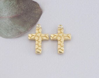 Pendentif croix en or 18 carats, collier de bracelet à breloques religieux pour la fabrication de bijoux à bricoler soi-même