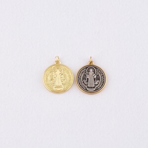 18K Gold Filled Virgin Mary Pendant,Gold Religious Charm Bracelet Necklace for DIY Jewelry Making Supply