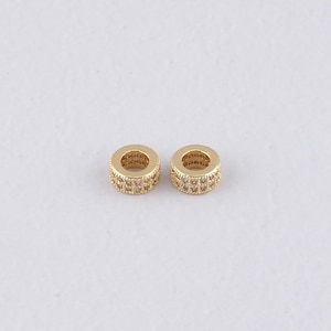 18K Gold Filled Bucket Spacer Beads,Dainty Tube Spacer Beads,DIY Jewelry Making Supply