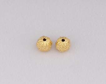 24K Gold gefüllte gewellte Spacer Perlen, runde Perlen für die DIY-Schmuckherstellung Versorgung
