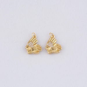 18K Gold Filled Glove Pendant,CZ Micro Pave Glove Charm Bracelet Necklace for DIY Jewelry Making Supply