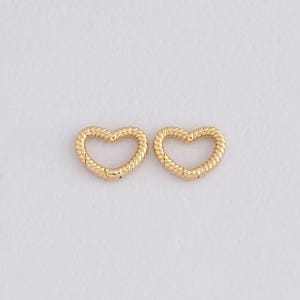 18K Gold Filled Heart Carabiner Clips,Dainty Spring Push Gate Clasp Lock for DIY Jewelry Necklace Bracelet