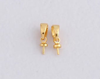 10PCS 24K Gold Filled Pendant Buckle,Dainty Snap Clasp Lock for DIY Jewelry Necklace Bracelet