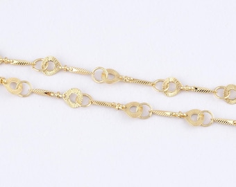 3.28Feet 18K Gold Filled Geometric Chain,Link Chain Necklace,Gold Geometric Chain for DIY Jewelry Making Supply