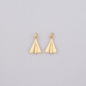Colgante de avión de papel relleno de oro de 18 quilates, pulsera con dije de avión de origami, ideal para hacer joyas DIY.