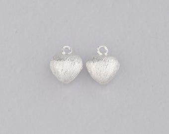 Silver Heart Pendant,Dainty Heart Charm Bracelet Necklace for DIY Jewelry Making Supply