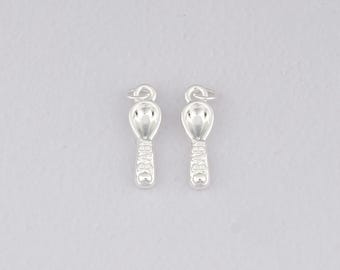 Colgante de cuchara de plata, dije de vajilla, pulsera, collar para hacer joyas DIY.