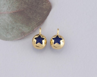 Colgante de estrella relleno de oro de 18 quilates, collar de pulsera con dije celestial para fabricación de joyas DIY