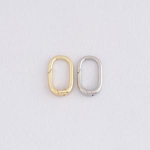 18K Gold Filled Oval Carabiner Clips,Dainty Spring Push Gate Clasp Lock for DIY Jewelry Necklace Bracelet
